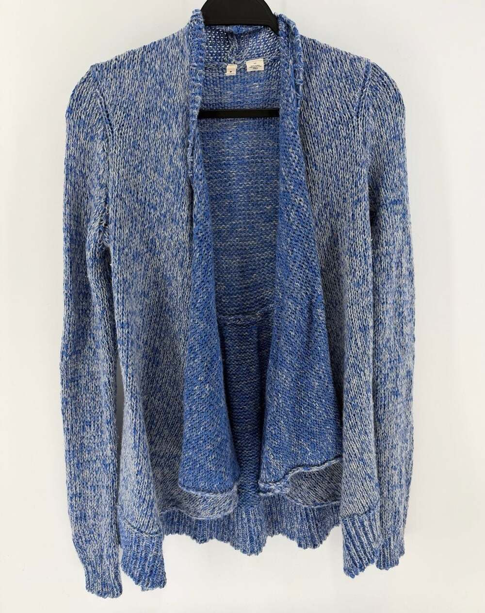 Moth Anthropologie Blue Marled Wool Blend Draped Cardigan Size S/P